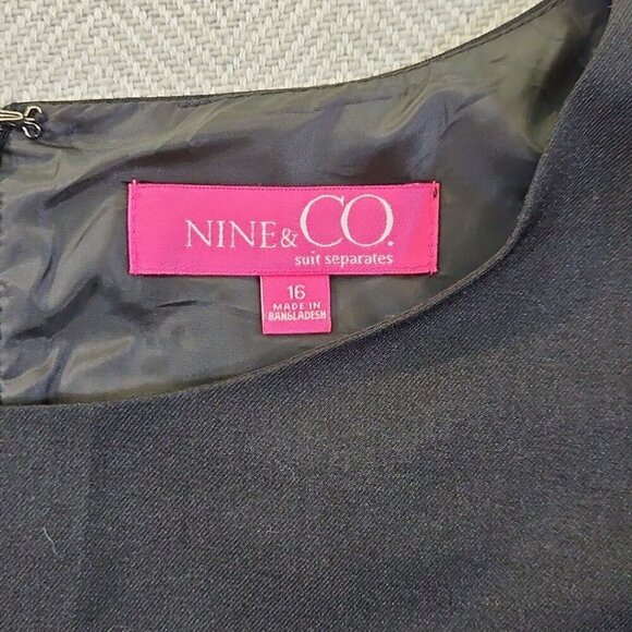 Nine & Co. Suit Separates Midi Dress Size 16 Black Sleeveless EUC Old Money - Picture 3 of 12